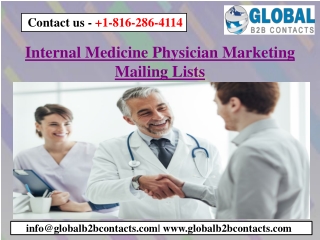 Internal Medicine Physician Marketing Mailing Lists