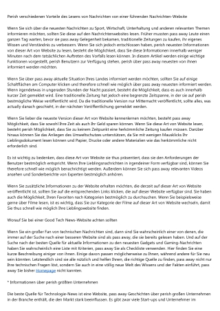 Perish verschiedenen Vorteile des Lesens von Nachrichten von einer führenden Nachrichten-Website