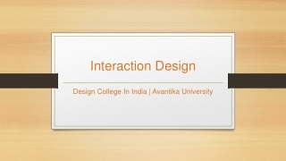 Interaction Design – Avantika University