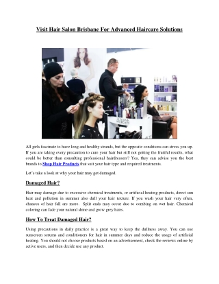 Visit Hair Salon Brisbane For Advanced Haircare Solutions