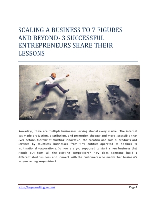 Scaling A Business To 7 Figures And Beyond- 3 Successful Entrepreneurs Share Their Lessons