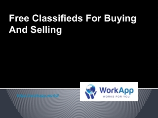 Free Classifieds For Buying And Selling
