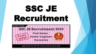 SSC JE Recruitment 2019 Notification Apply Online | JE Important Dates