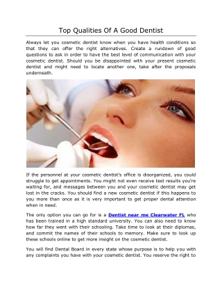 Top Qualities Of A Good Dentist