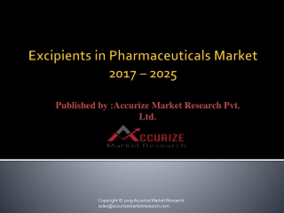 Excipients in Pharmaceuticals Market