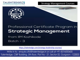 Strategic Management Courses in India