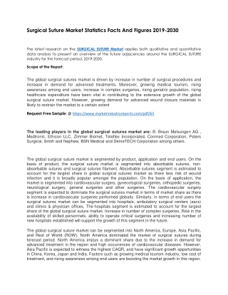Surgical Suture Market comprehensive Research Study & Forecast to 2030