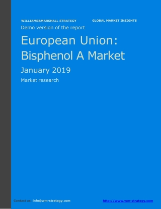 WMStrategy Demo European Union Bisphenol A Market January 2019