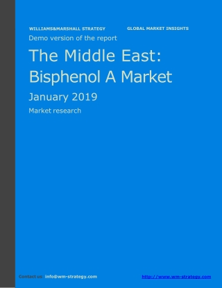 WMStrategy Demo Middle East Bisphenol A Market January 2019