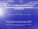 S T and Innovation Statistics as tool for measurement progress in innovation performance