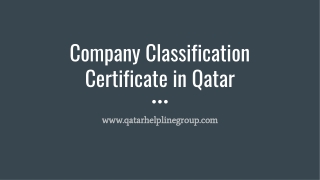 Company classification certificate in Qatar