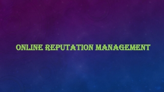 Online Reputation Management