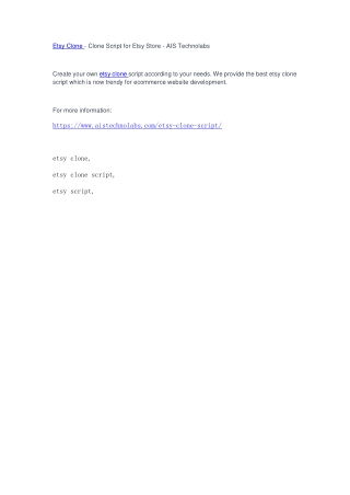Etsy Clone - Clone Script for Etsy Store - AIS Technolabs