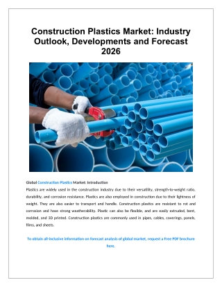 Construction Plastics Market - Competitive Dynamics and Global Industry Outlook 2026