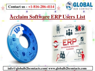 Acclaim Software ERP Users List