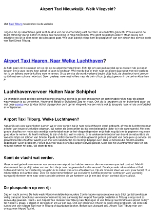 Airport Taxi Prinsenbeek. Welke Luchthaven?