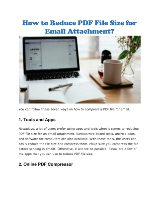 Compress a PDF file for email