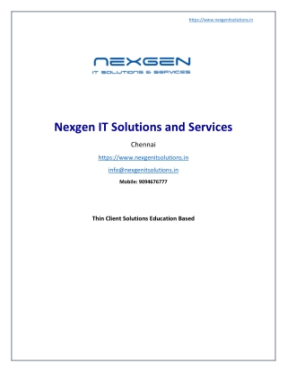 Thin Client Solutions Education Based