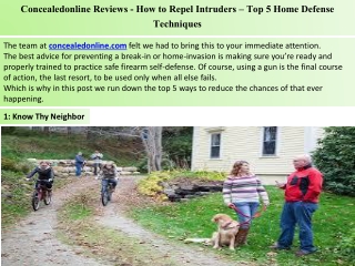 Concealedonline Reviews - How to Repel Intruders – Top 5 Home Defense Techniques