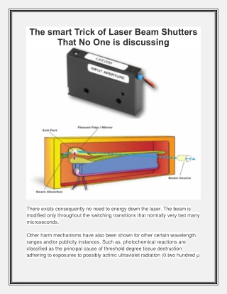 LASER SHUTTERS: Shutter technology keeps pace with laser advances | Laser Focus World