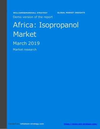 WMStrategy Demo Africa Isopropanol Market March 2019