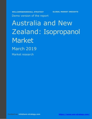 WMStrategy Demo Australia And New Zealand Isopropanol Market March 2019