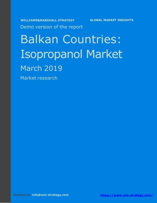 WMStrategy Demo Balkan Countries Isopropanol Market March 2019