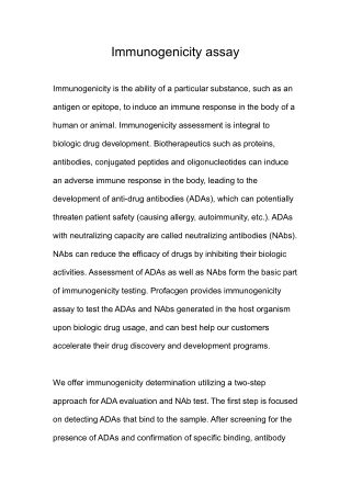 immunogenicity assay