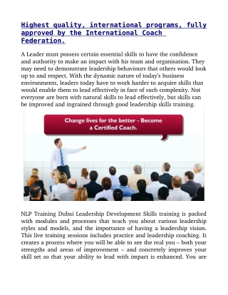 NLP Training in Abu Dhabi