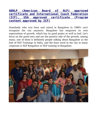 NLP Training in Bangalore