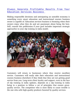 NLP Trainer Course in India