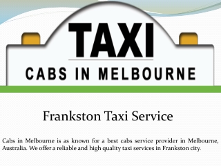 Frankston Taxi Service