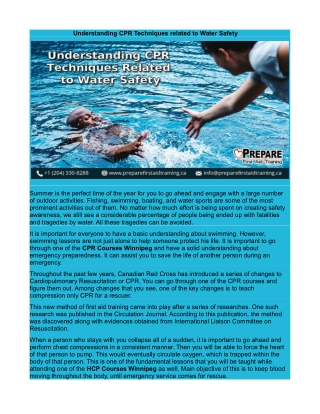 Understanding CPR Techniques related to Water Safety