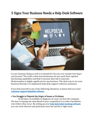 5 Signs Your Business Needs a Help Desk Software