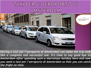 Taxi Per l’Aeroporto Di Amsterdam