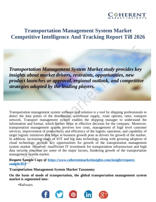 Transportation Management Market Segment, Demands And Supply Outlook