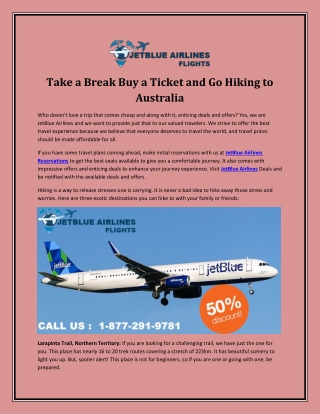 Take a Break Buy a Ticket and Go Hiking to Australia