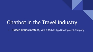 Chatbot in the Travel Industry