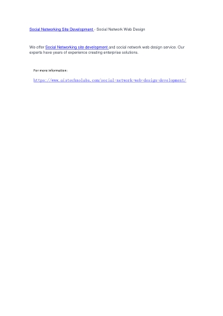 Social Networking Site Development - Social Network Web Design