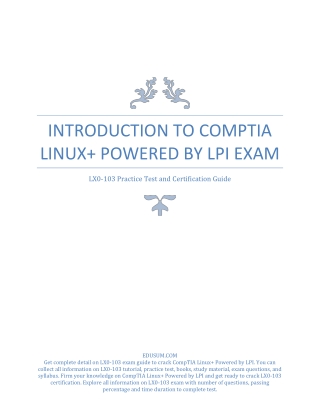 [PDF] Introduction to CompTIA Linux Powered by LPI Exam