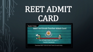 REET 3rd Grade Teacher Admit Card 2019 Download | REET Call Letter