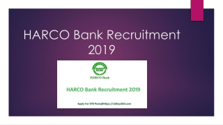HARCO Bank Recruitment 2019 | Apply For 978 Clerk & Other Posts