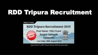 RDD Tripura Recruitment 2019 Apply Online 1962 Gram Rozgar Sahayak