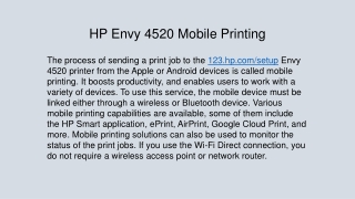 Quick HP Envy 4520 Mobile Printing Setup Support!