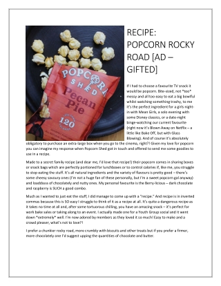 RECIPE: POPCORN ROCKY ROAD [AD – GIFTED]