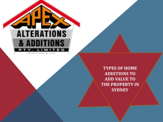Types of Home Additions Sydney to Add Value to the Property