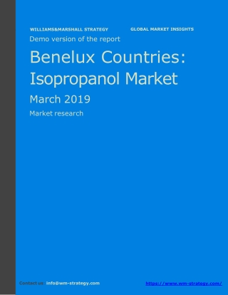 WMStrategy Demo Benelux Countries Isopropanol Market March 2019