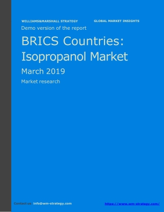 WMStrategy Demo BRICS Countries Isopropanol Market March 2019