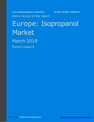 WMStrategy Demo Europe Isopropanol Market March 2019