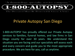 Private Autopsy San Diego